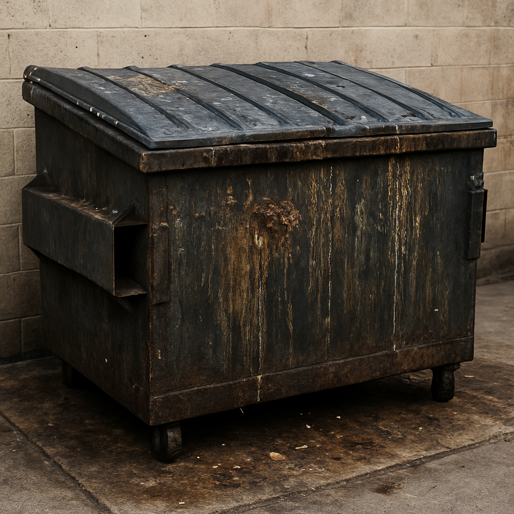 Restaurant Dumpster before cleaning